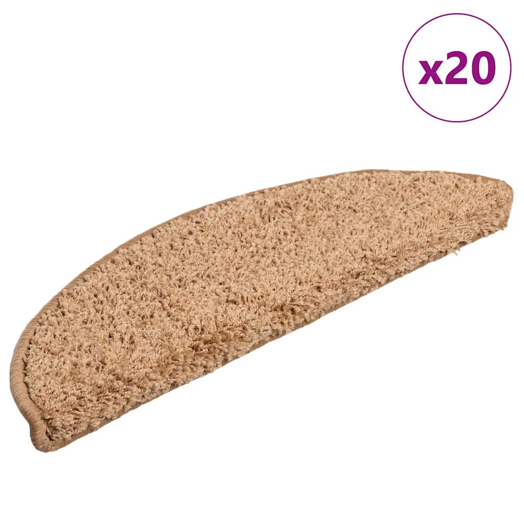 Stufenmatten Beige Halbrund 56x17 cm, 20er Set