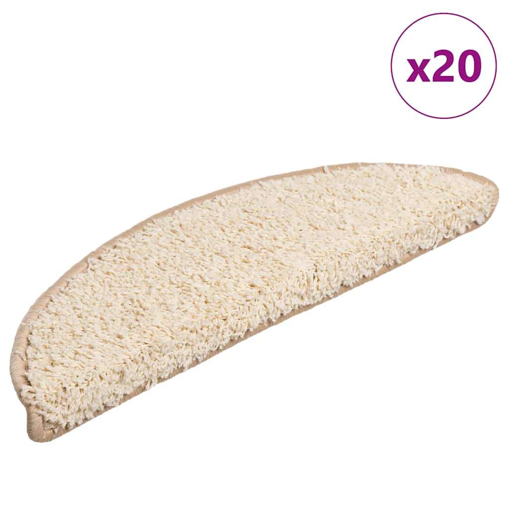 Stufenmatten Creme Halbrund 56x17 cm, 20er Set