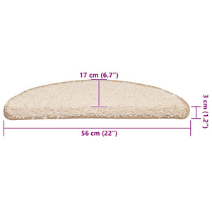Stufenmatten Creme Halbrund 56x17 cm, 20er Set