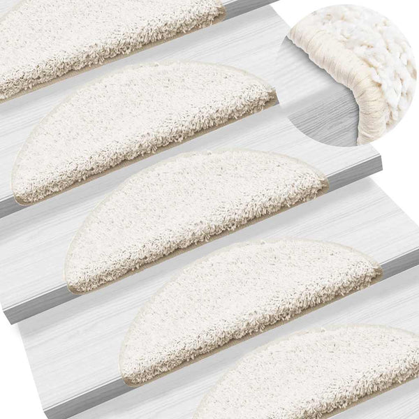 Weiße Stufenmatten Halbrund 56x17 cm, 20er Set