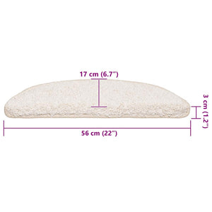 Weiße Stufenmatten Halbrund 56x17 cm, 20er Set