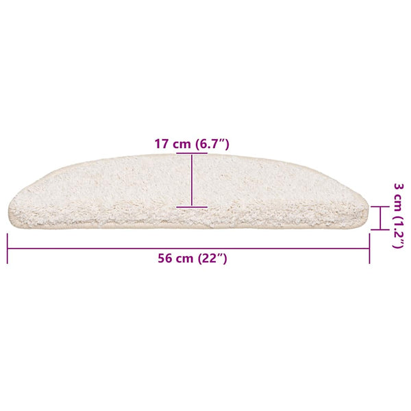 Weiße Stufenmatten Halbrund 56x17 cm, 20er Set