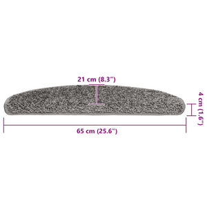 Graue Stufenmatten Halbrund 65x21 cm, 20er Set