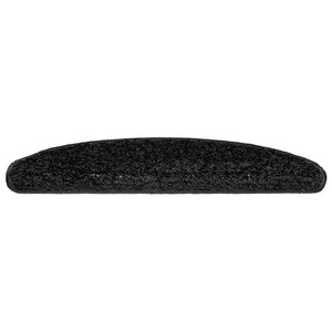 Schwarze Stufenmatten Halbrund 65x21 cm, 20er Set