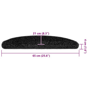 Schwarze Stufenmatten Halbrund 65x21 cm, 20er Set