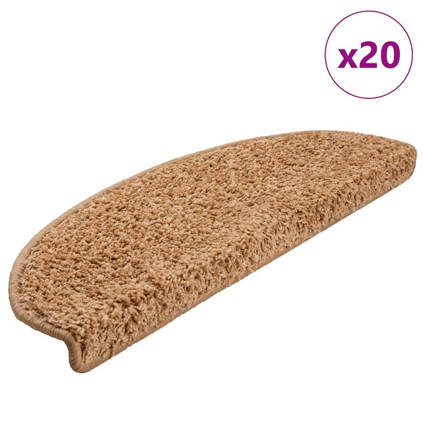 Beige Stufenmatten Halbrund 65x21 cm, 20er Set