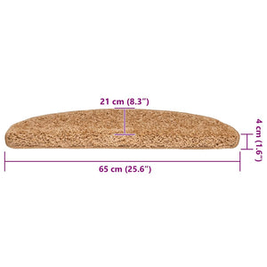 Beige Stufenmatten Halbrund 65x21 cm, 20er Set