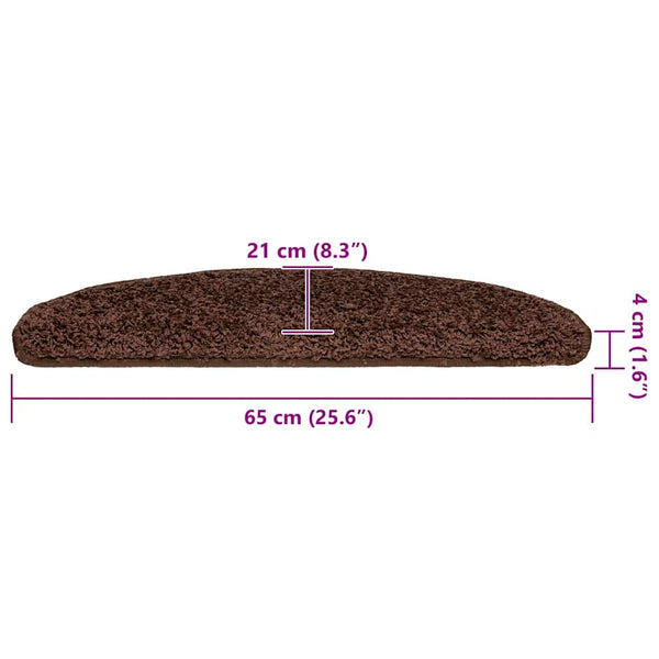 Stufenmatten Halbrund Braun 65x21 cm, 20er Set