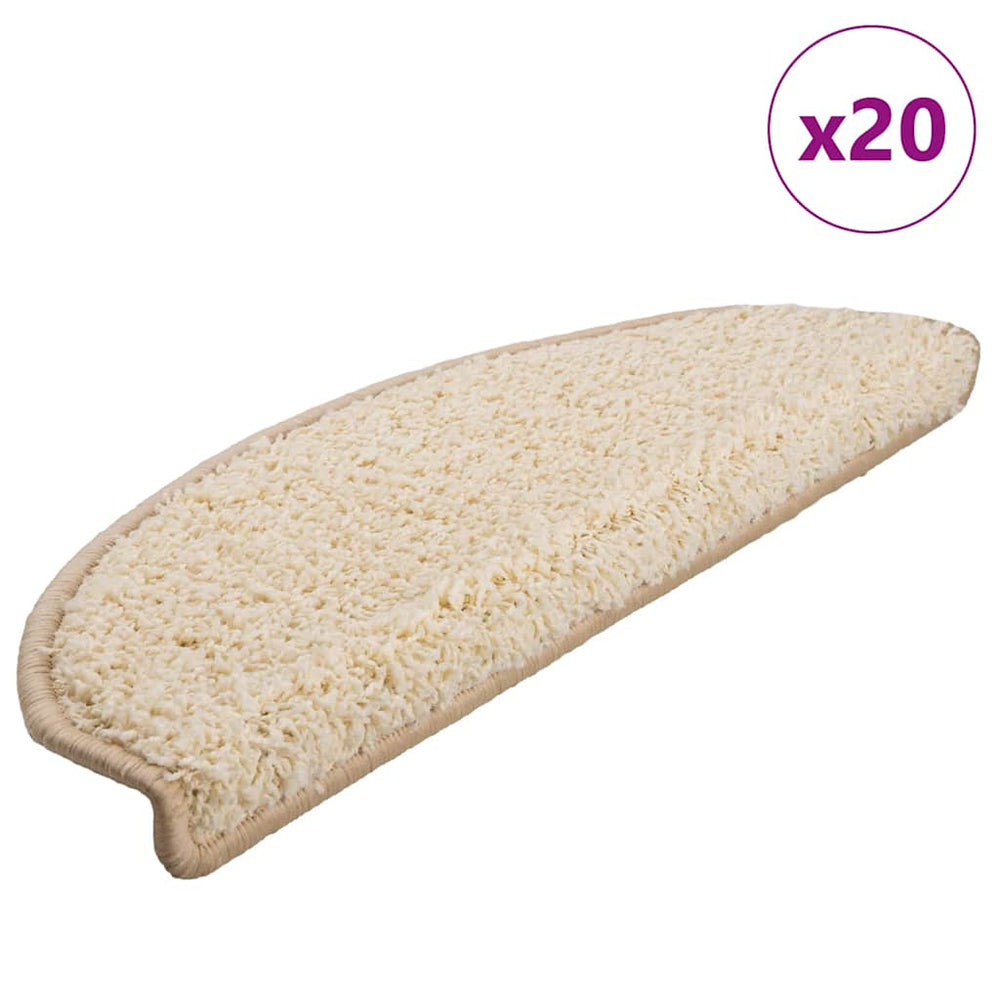 Creme Stufenmatten Halbrund 65x21 cm, 20er Set