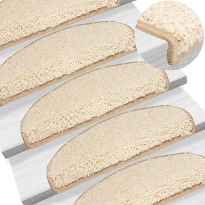 Creme Stufenmatten Halbrund 65x21 cm, 20er Set