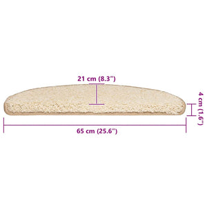 Creme Stufenmatten Halbrund 65x21 cm, 20er Set