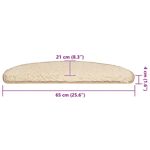 Creme Stufenmatten Halbrund 65x21 cm, 20er Set