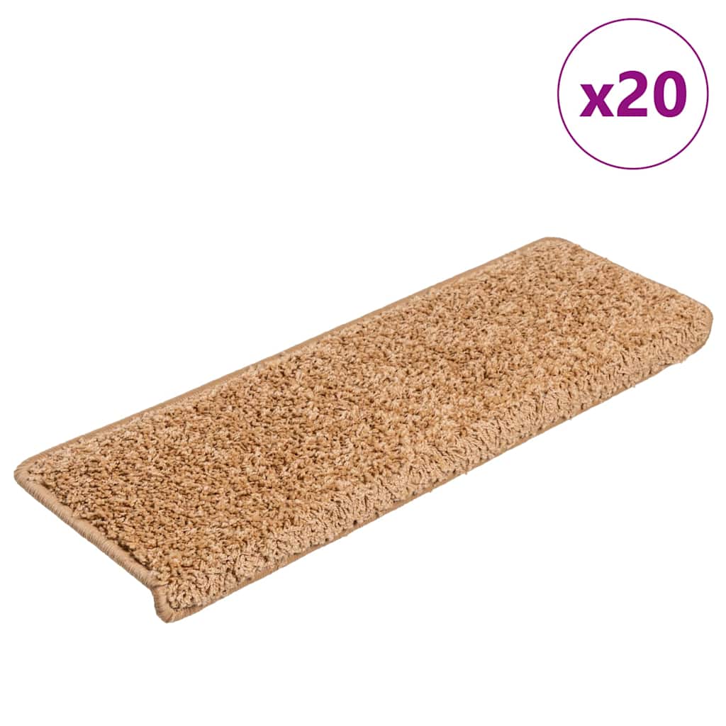 Beige Stufenmatten, 20er Set, 65x21 cm