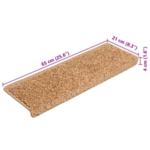 Beige Stufenmatten, 20er Set, 65x21 cm