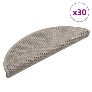 Selbstklebende Stufenmatten Sisal-Optik Silber 30er Set