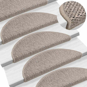 Selbstklebende Stufenmatten Sisal-Optik Silber 30er Set