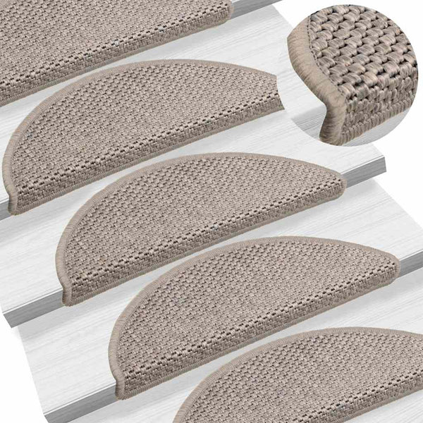 Selbstklebende Stufenmatten Sisal-Optik Silber 30er Set