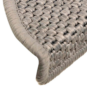Selbstklebende Stufenmatten Sisal-Optik Silber 30er Set