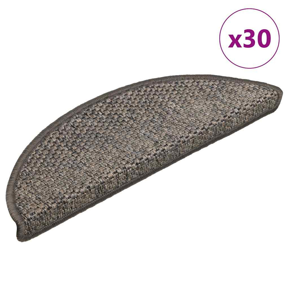 Sisal Treppenmatten Selbstklebend Grau-Beige, 30 Stk.