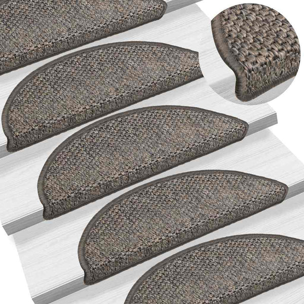 Sisal Treppenmatten Selbstklebend Grau-Beige, 30 Stk.