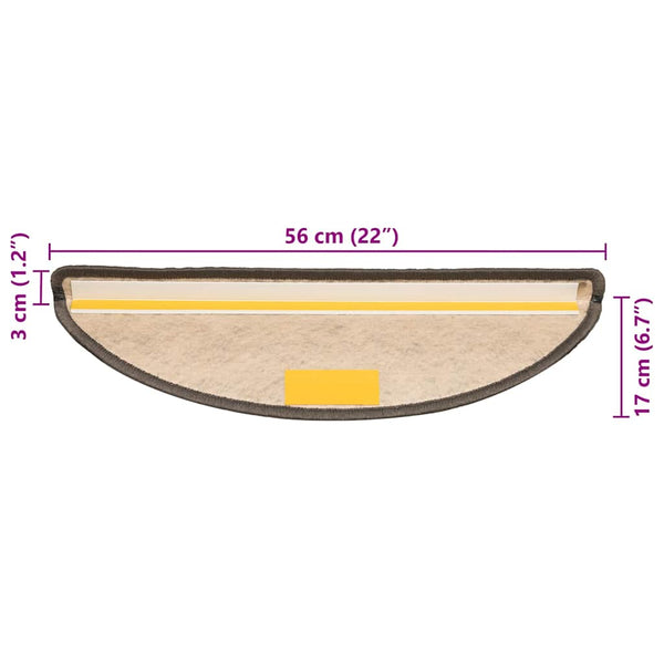 Sisal Treppenmatten Selbstklebend Grau-Beige, 30 Stk.