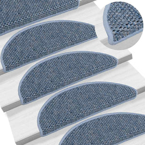 Selbstklebende Stufenmatten Sisal-Optik Blau, 30er Set
