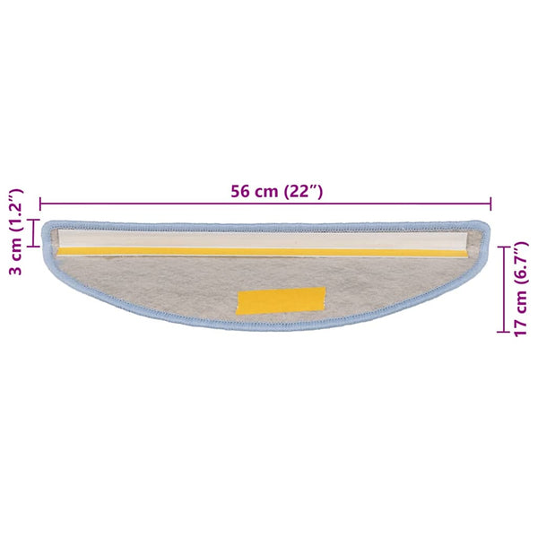 Selbstklebende Stufenmatten Sisal-Optik Blau, 30er Set
