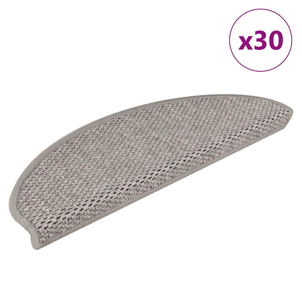 Selbstklebende Stufenmatten Sisal-Optik Silber 30er Set