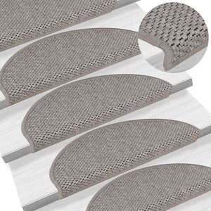 Selbstklebende Stufenmatten Sisal-Optik Silber 30er Set