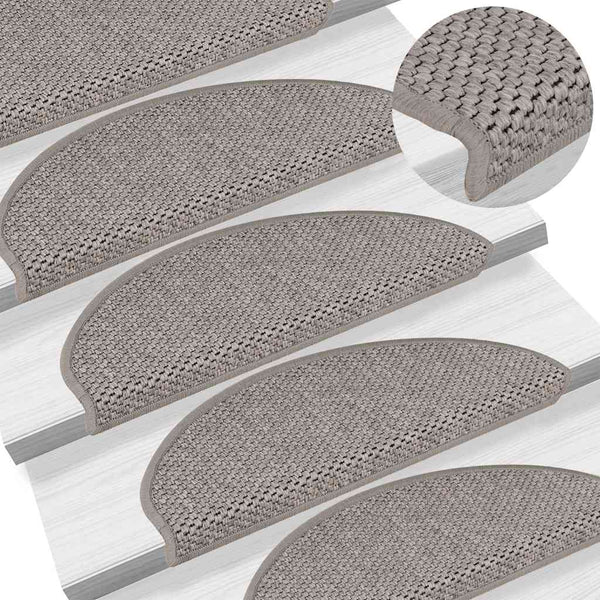 Selbstklebende Stufenmatten Sisal-Optik Silber 30er Set