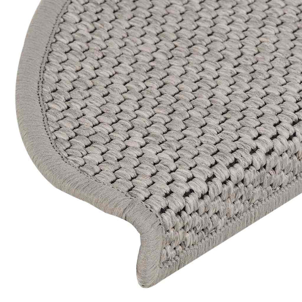 Selbstklebende Stufenmatten Sisal-Optik Silber 30er Set