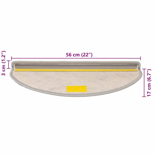 Selbstklebende Stufenmatten Sisal-Optik Silber 30er Set