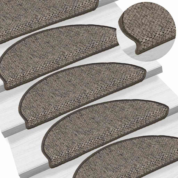 Selbstklebende Stufenmatten Sisal-Optik Grau-Beige, 30 Stk.
