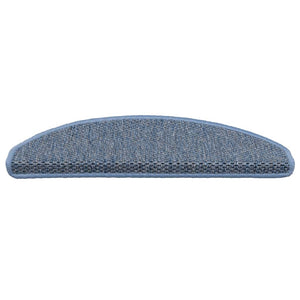 Selbstklebende Stufenmatten Sisal-Optik, 30er-Set, Blau