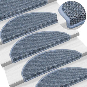 Selbstklebende Stufenmatten Sisal-Optik, 30er-Set, Blau
