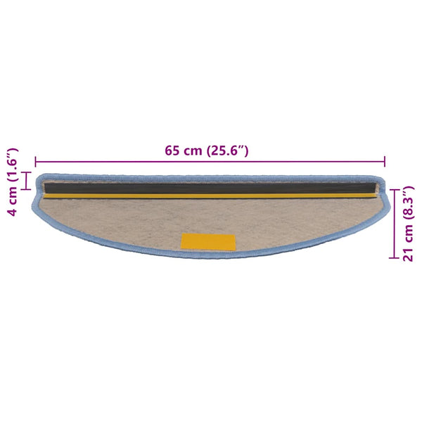 Selbstklebende Stufenmatten Sisal-Optik, 30er-Set, Blau