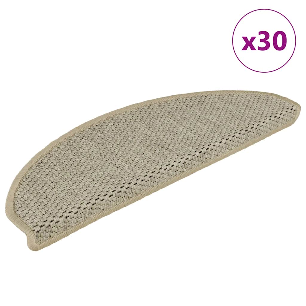 Sisal Treppenmatten Selbstklebend Hellgrün, 30er Set