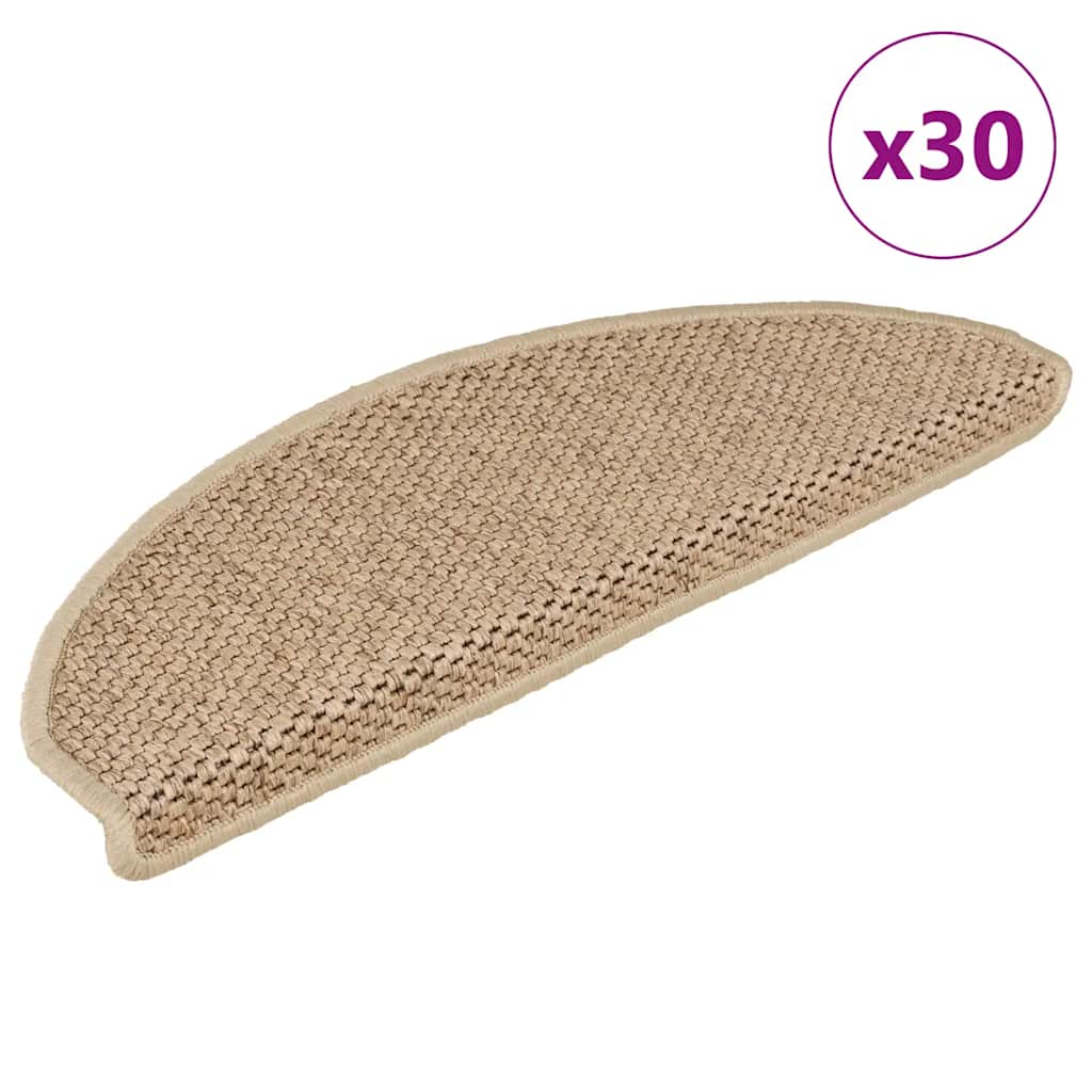 Selbstklebende Stufenmatten Sisal-Optik Sand, 30er Set