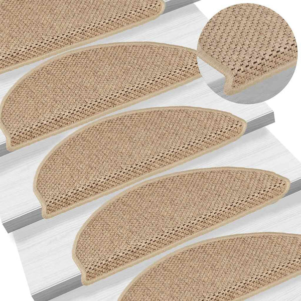 Selbstklebende Stufenmatten Sisal-Optik Sand, 30er Set