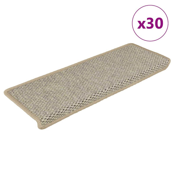 Selbstklebende Stufenmatten Sisal-Optik Hellgrün, 30er Set