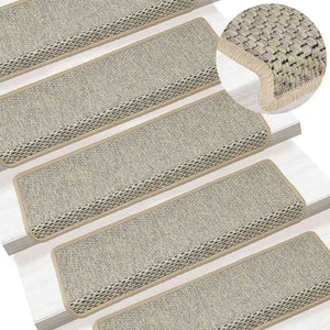 Selbstklebende Stufenmatten Sisal-Optik Hellgrün, 30er Set