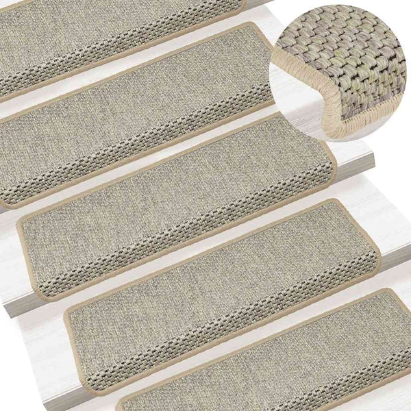 Selbstklebende Stufenmatten Sisal-Optik Hellgrün, 30er Set