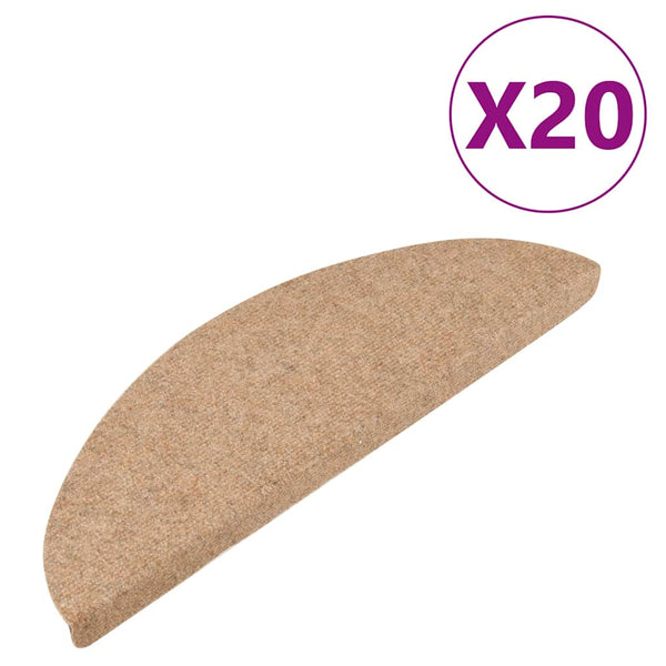 Selbstklebende Stufenmatten Beige 20 Stk. 56x17x3 cm