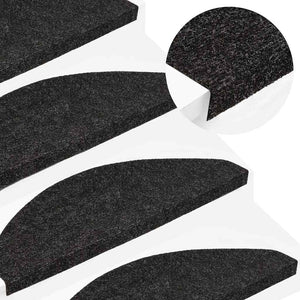 Selbstklebende Stufenmatten, 20er Set, Schwarz