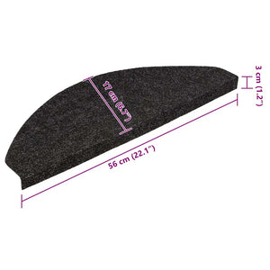 Selbstklebende Stufenmatten, 30 Stk. Schwarz 56x17 cm