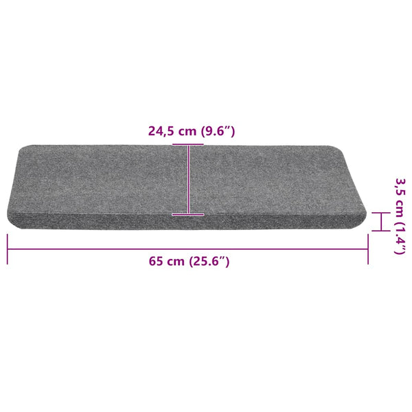 Selbstklebende Stufenmatten Grau, 30er Set