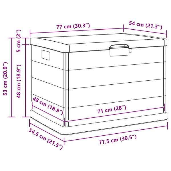 Garten Lagerbox Anthrazit Kunststoff 77,5 cm