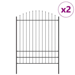 Gartenzaun 2er Set Grau 170x225cm Stahl