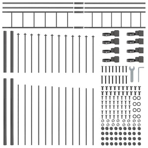 Gartenzaun 2er Set Grau 170x225cm Stahl