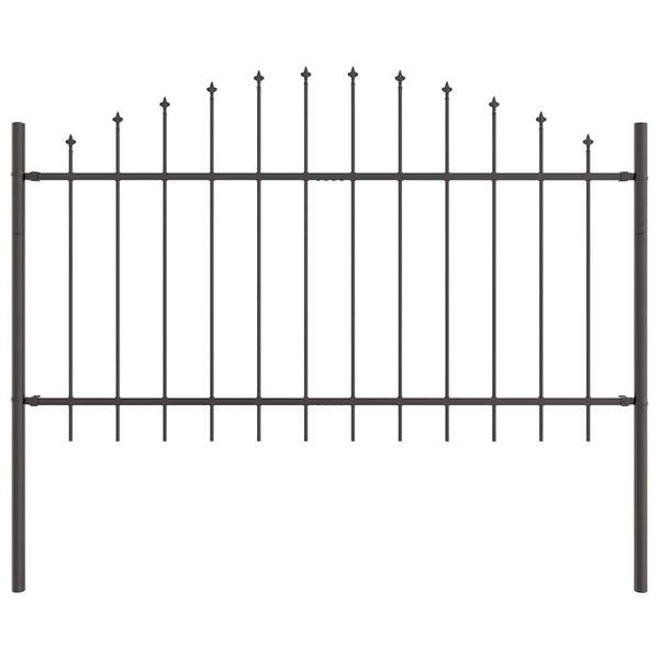 Gartenzaun Set Grau Stahl 170x140cm 4-teilig